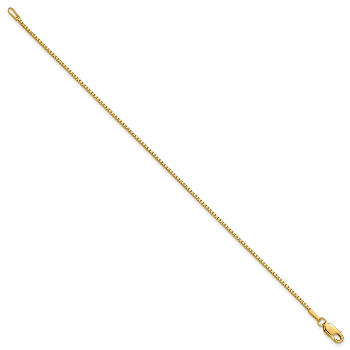 14k 1.3mm Box Chain Anklet