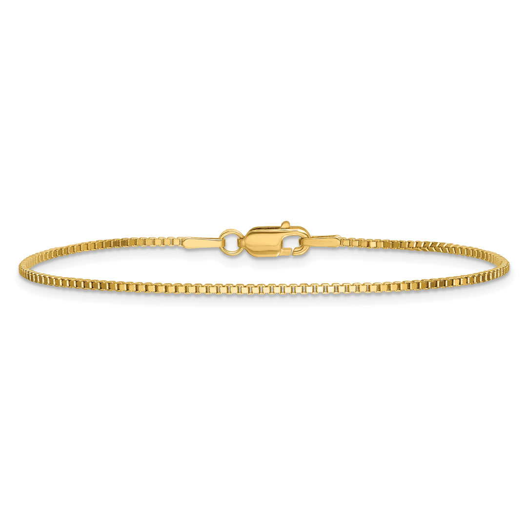 14k 1.3mm Box Chain Anklet