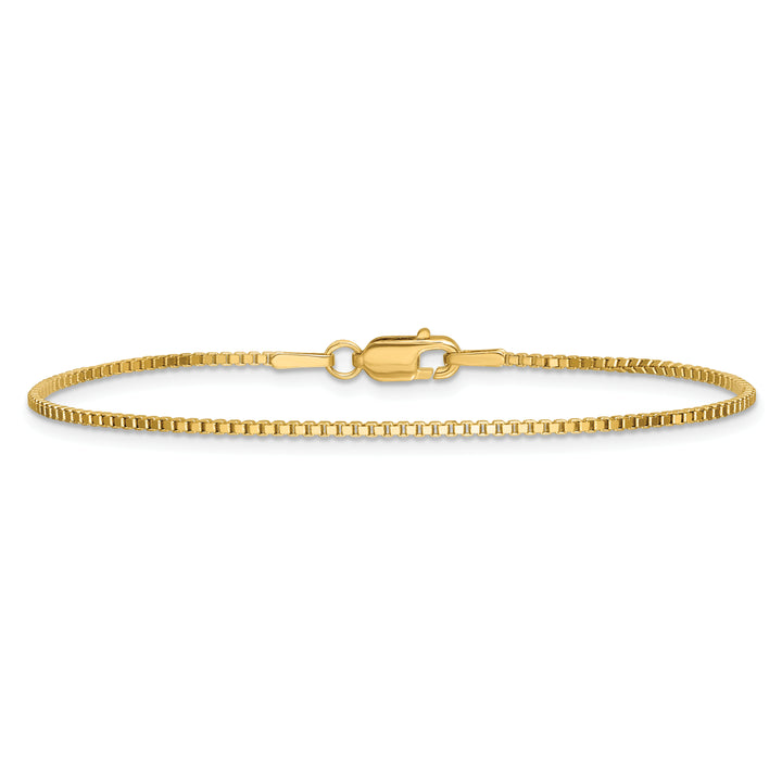 14k 1.3mm Box Chain Anklet