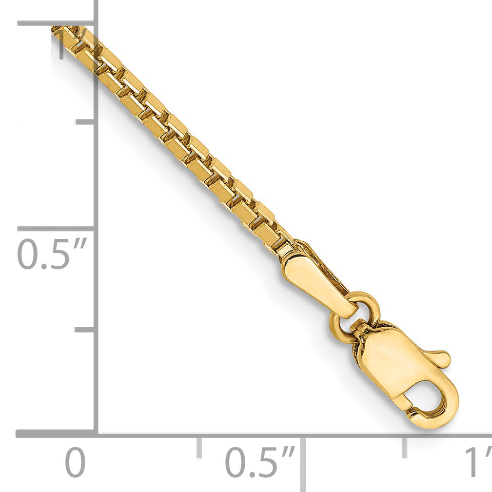 14k 1.5mm Box Chain Anklet