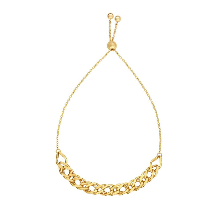 14K Gold Fancy Link Friendship Bracelet