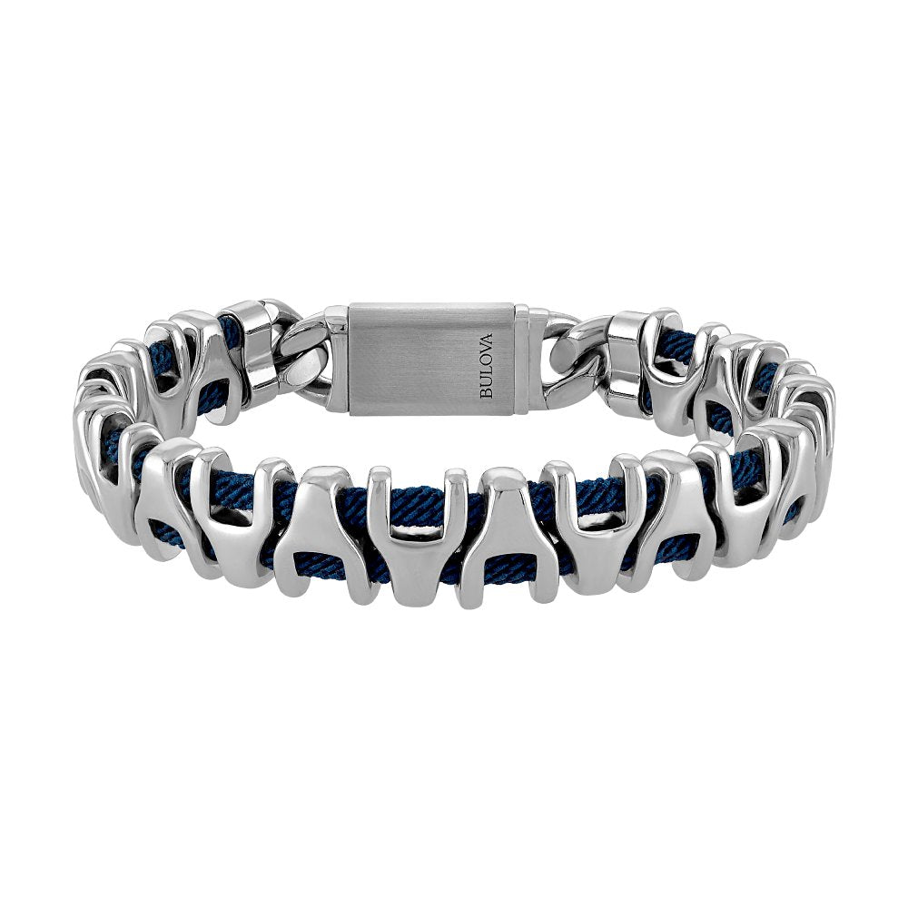 Bulova Stainless Steel Classic Jewelry Mens Bracelet