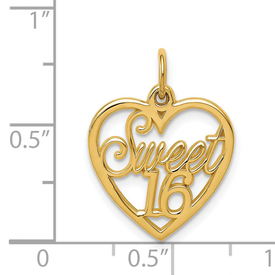 14k SWEET 16 Charm