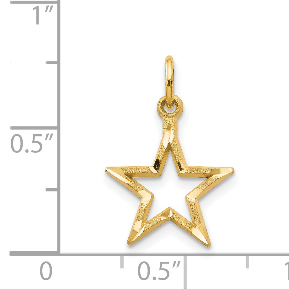 14k Diamond-cut Star Charm
