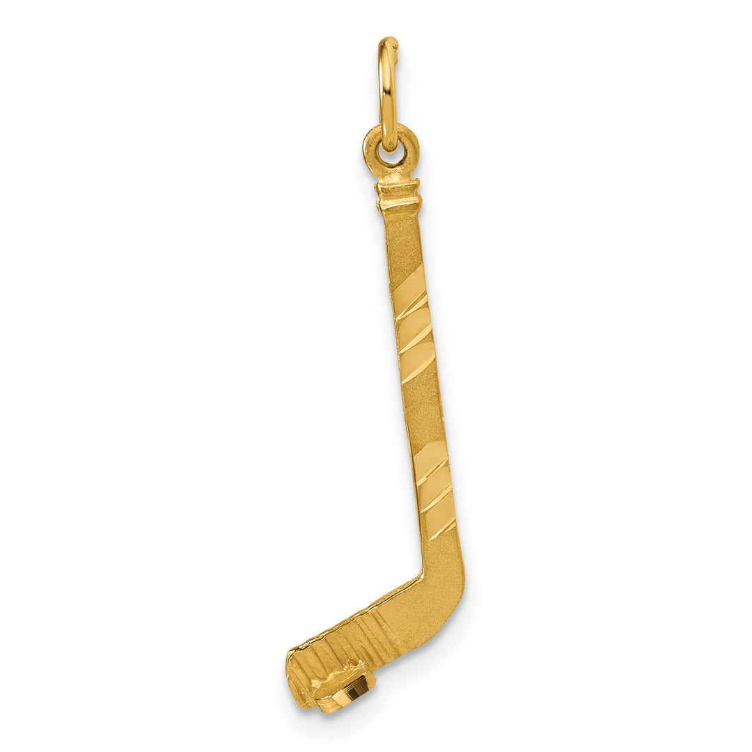 14k Satin D/C Hockey Stick Charm