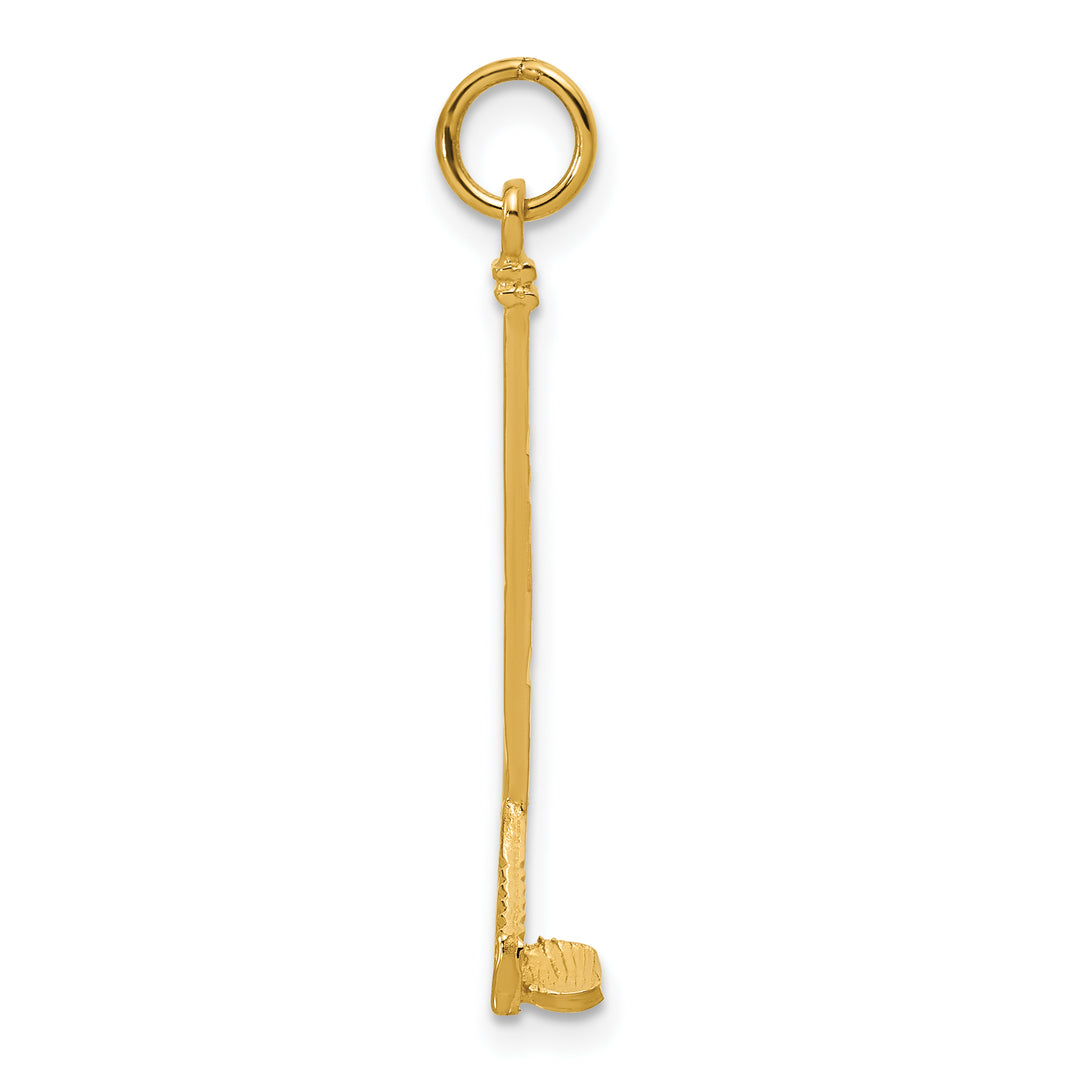 14k Satin D/C Hockey Stick Charm
