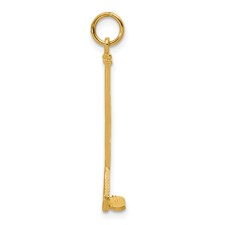 14k Satin D/C Hockey Stick Charm