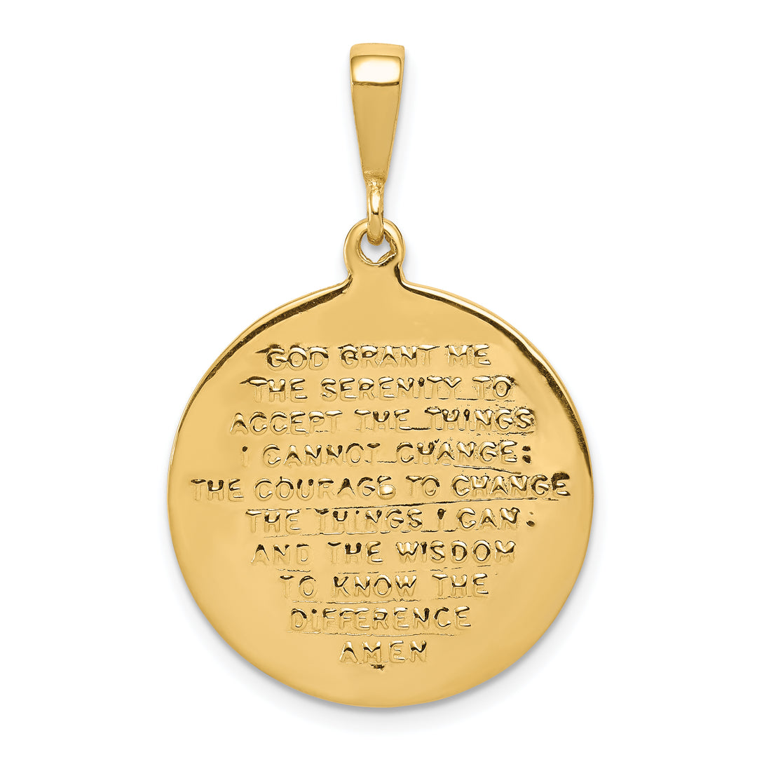 14K Praying Hands and Serenity Prayer Pendant
