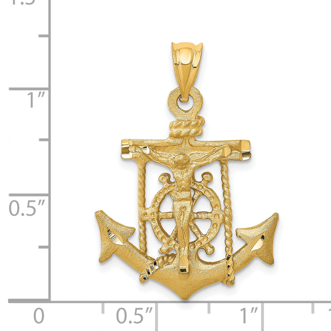 14k Mariners Crucifix Pendant