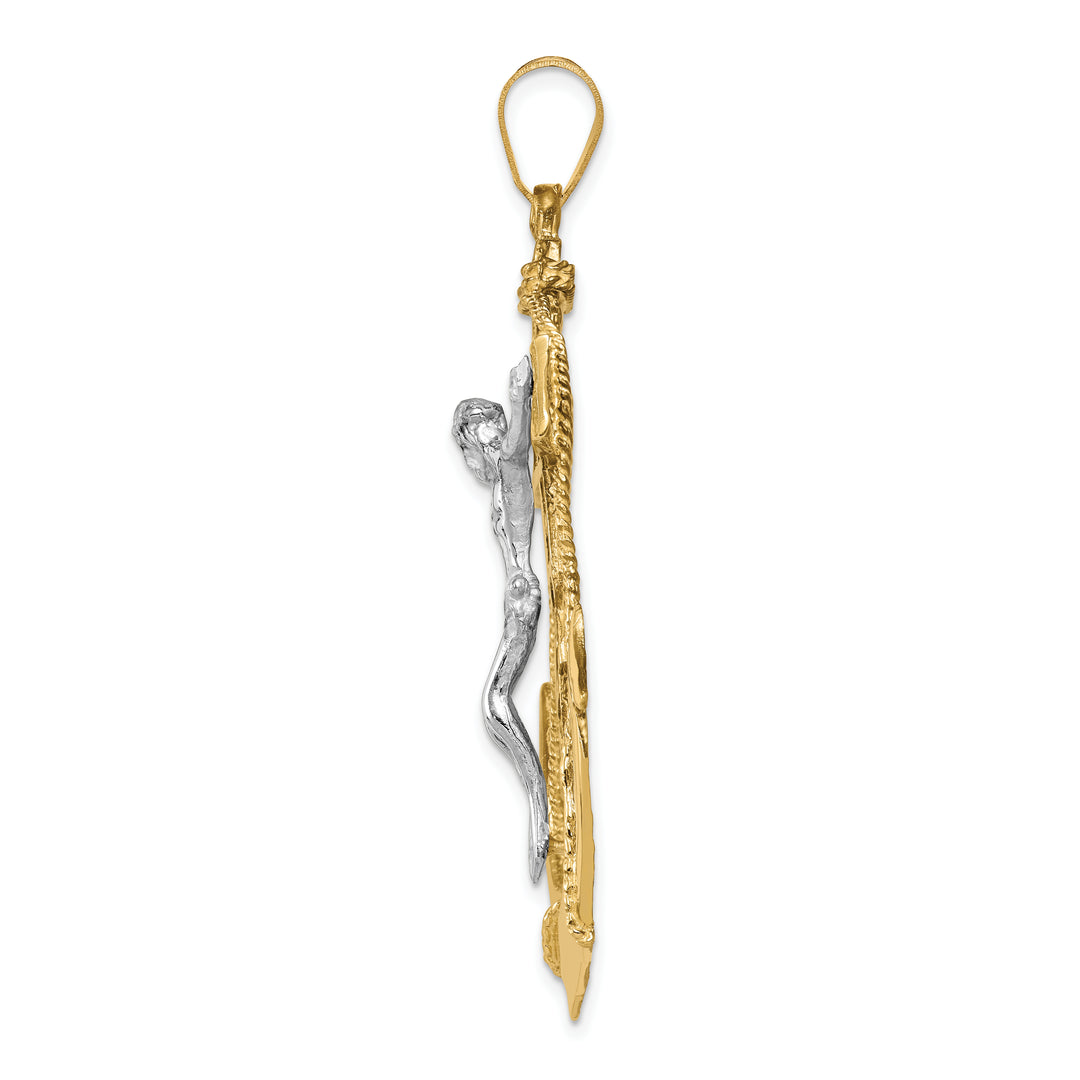 14k Two-tone Mariners Crucifix Pendant