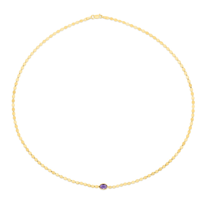 14K Amethyst Mirrored Chain Necklace