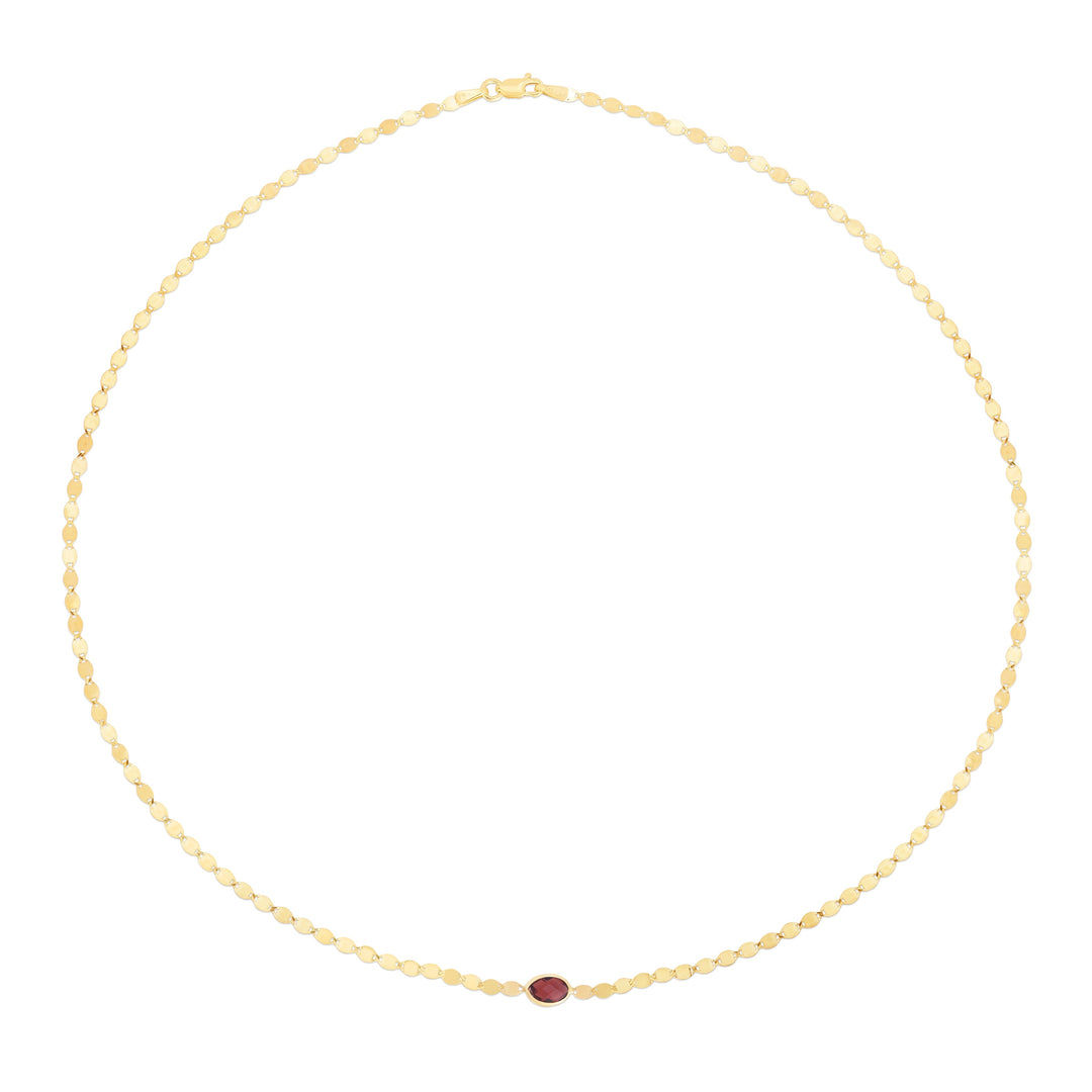 14K Garnet Mirrored Chain Bracelet