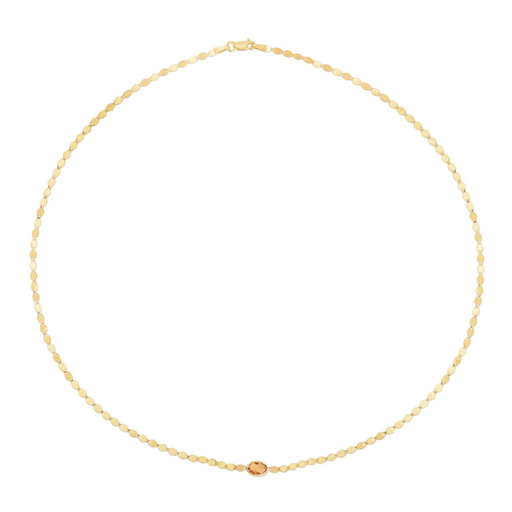 14K Citrine Mirrored Chain Necklace