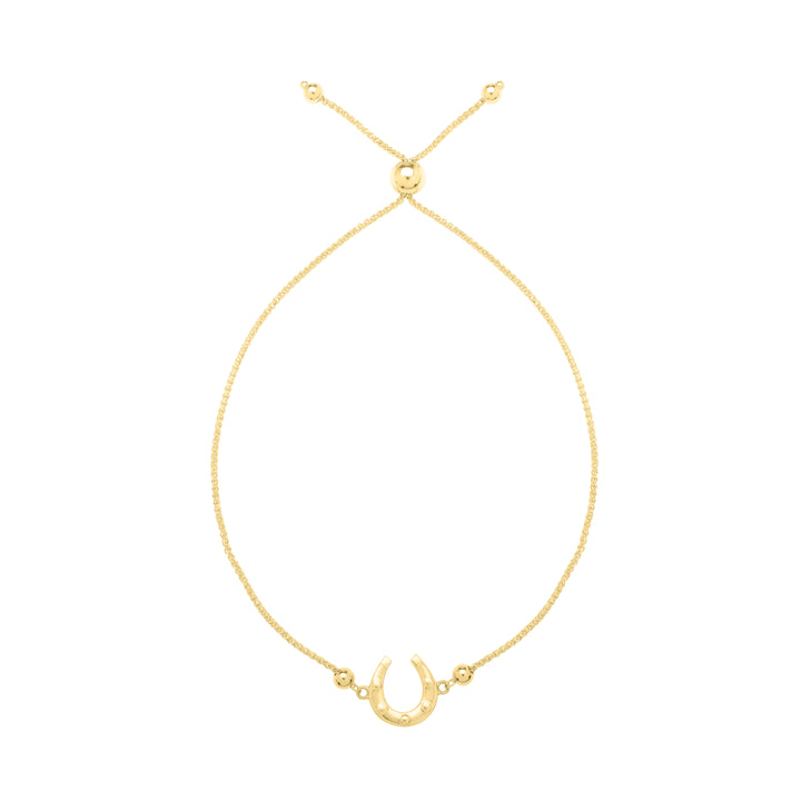 14K Adjustable Horseshoe Bolo Bracelet