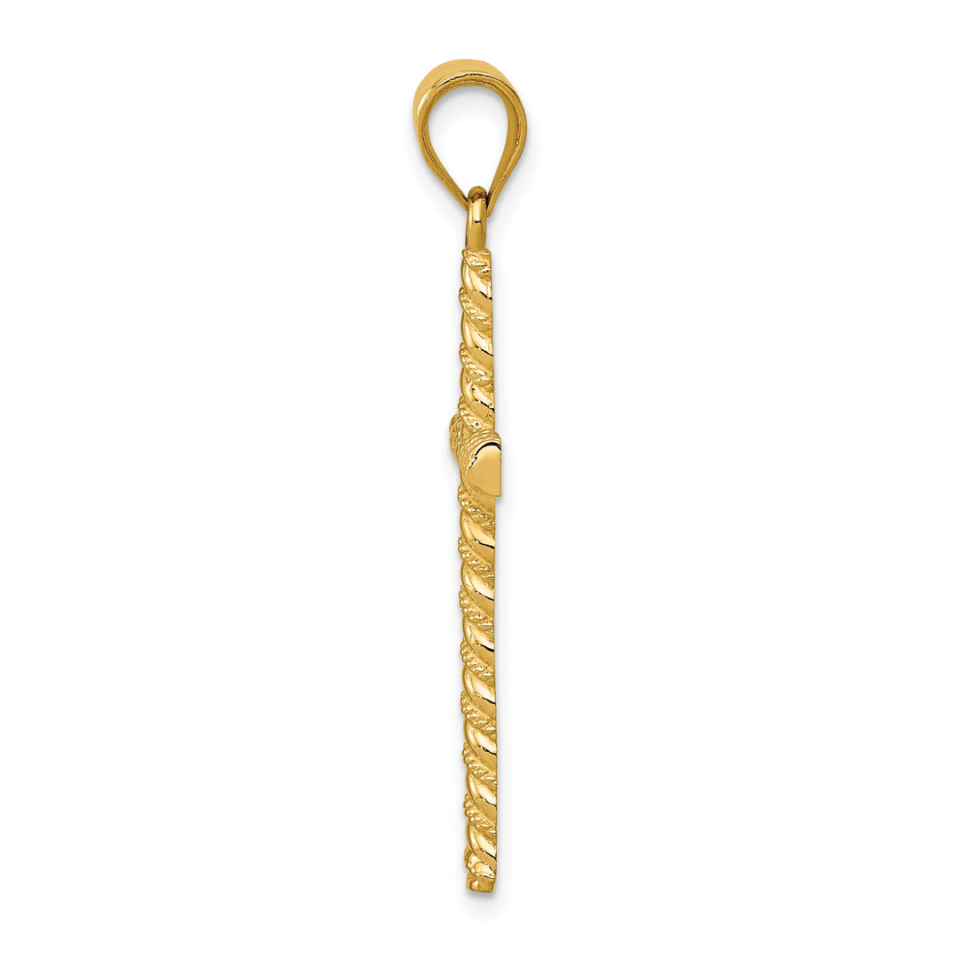 14K Twisted Cross Pendant