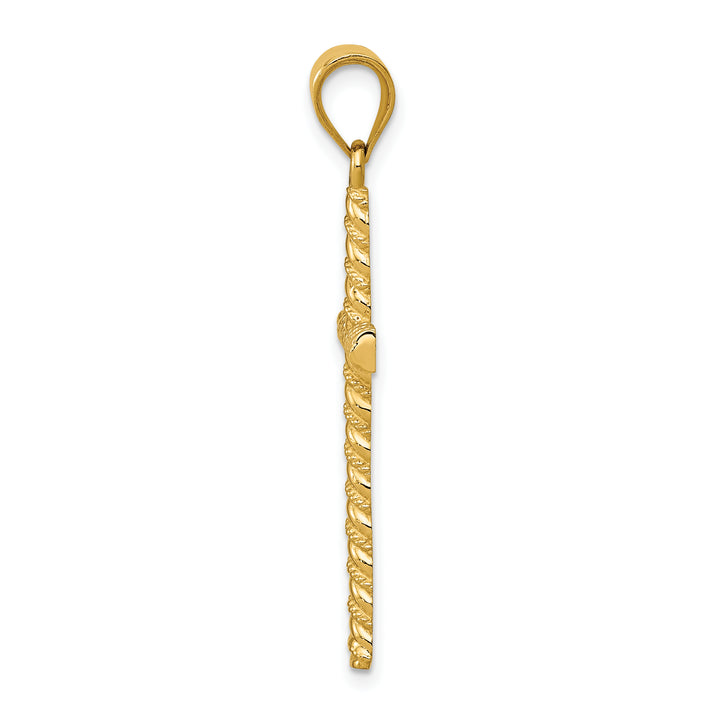14K Twisted Cross Pendant