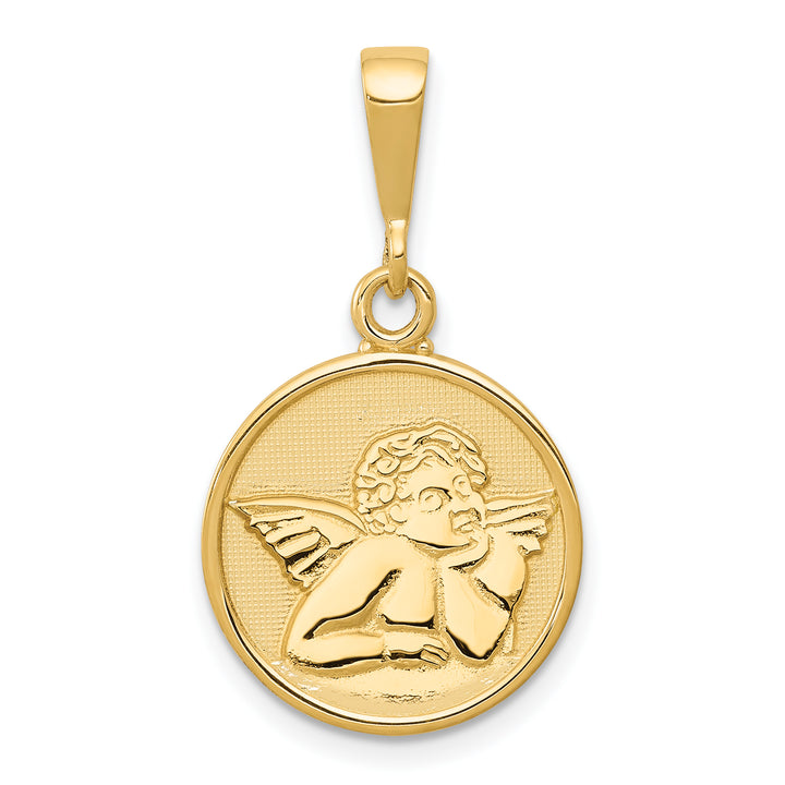 14K Polished and Satin Raphael Angel Pendant