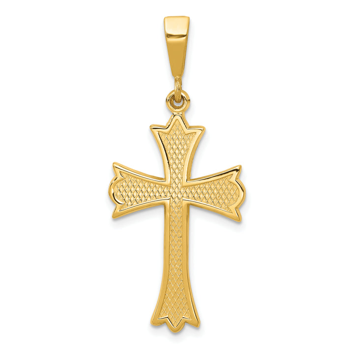 14k Fleur De Lis Cross Pendant