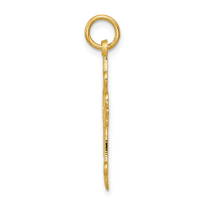 14k Fleur De Lis Cross Pendant