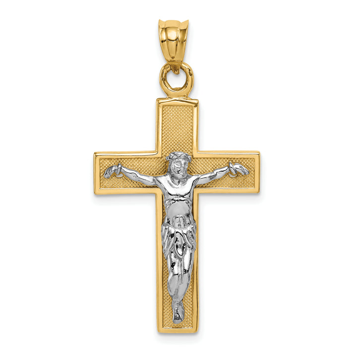 14k Two-tone Crucifix Pendant