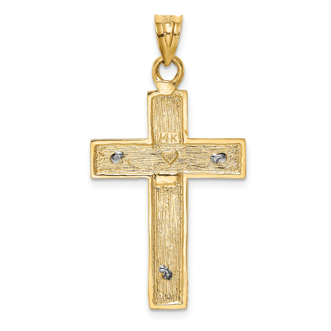 14k Two-tone Crucifix Pendant