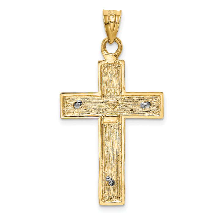 14k Two-tone Crucifix Pendant