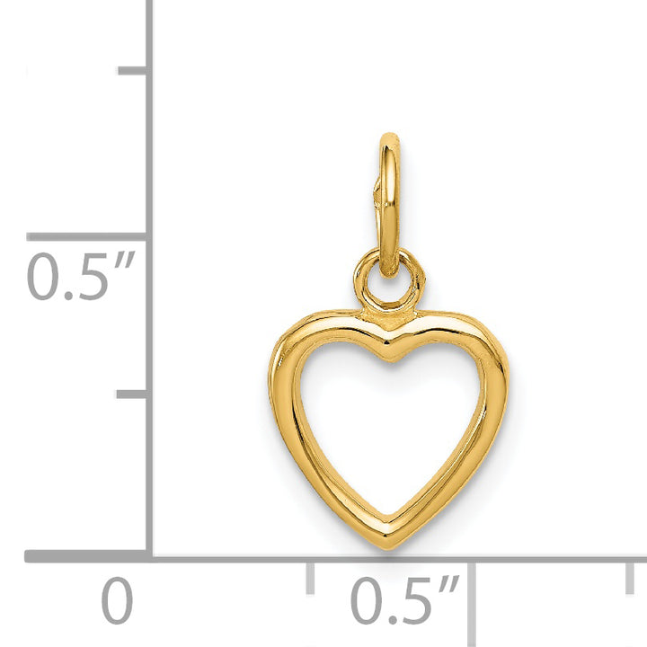 14K Polished Cut-out Heart Pendant