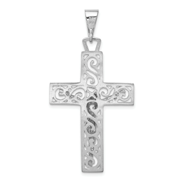 14k White Gold Crucifix Pendant