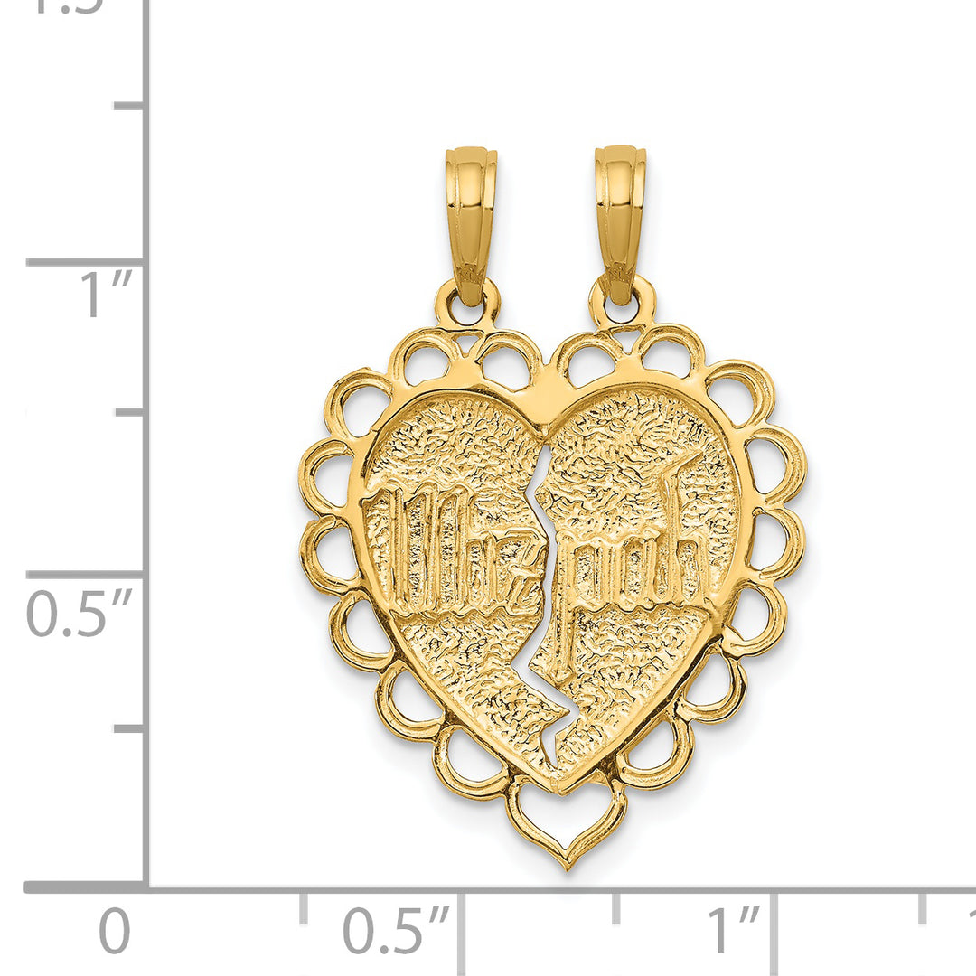 14k Reversible Mizpah 2 Piece Break Apart Charm