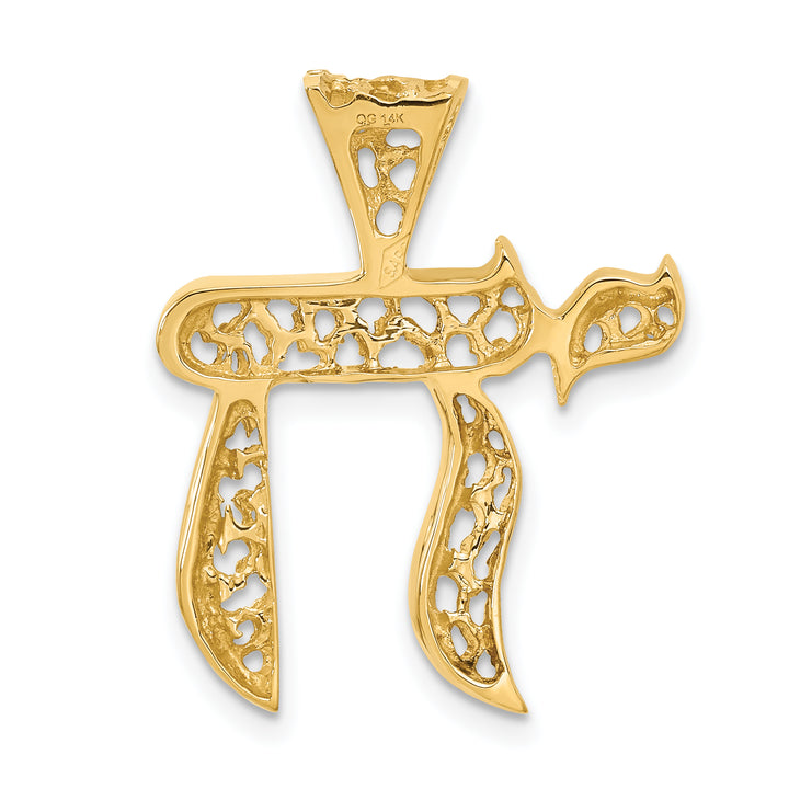 14k Filigree Chai Pendant