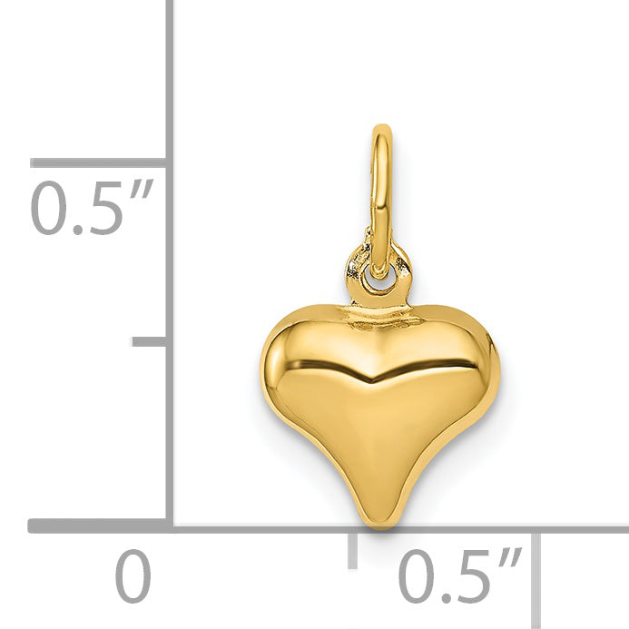 14K Polished 3-D Puffed Heart Charm
