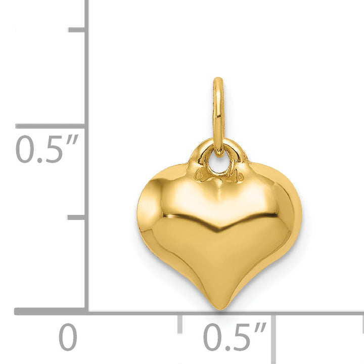 14K Polished 3-D Puffed Heart Pendant
