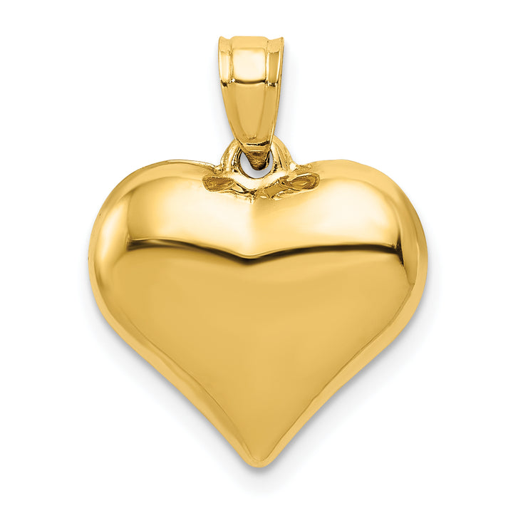 14K Polished 3-D Puffed Heart Pendant