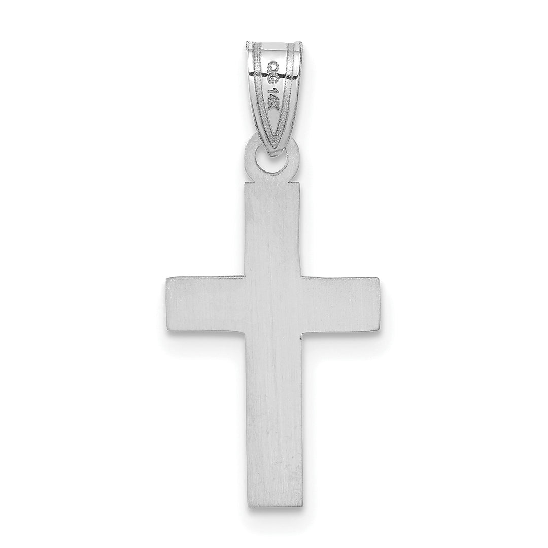 14K White Gold Polished Cross Charm