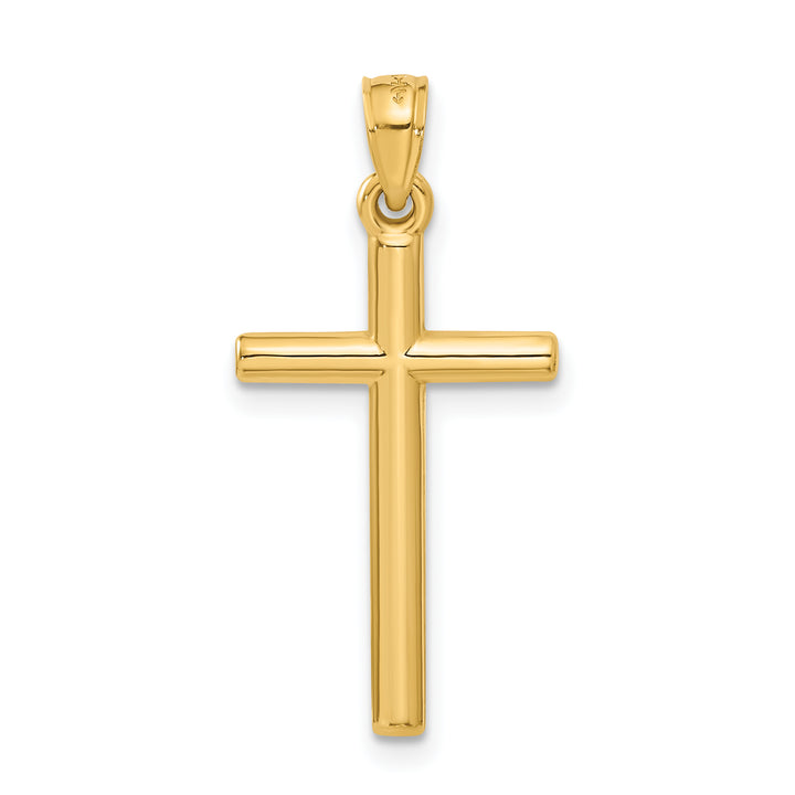 14k Polished Hollow Cross Pendant