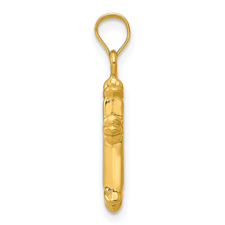 14k Fleur de Lis Hollow Cross Charm