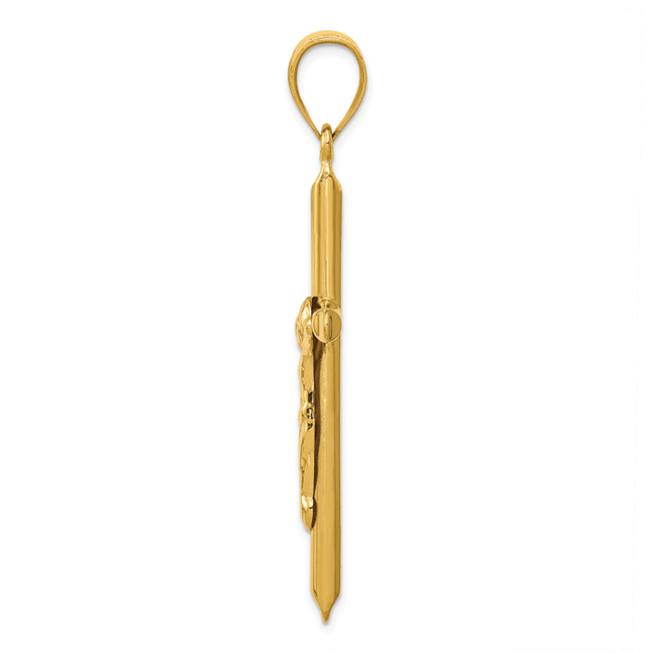 14k Polished Hollow Crucifix Pendant