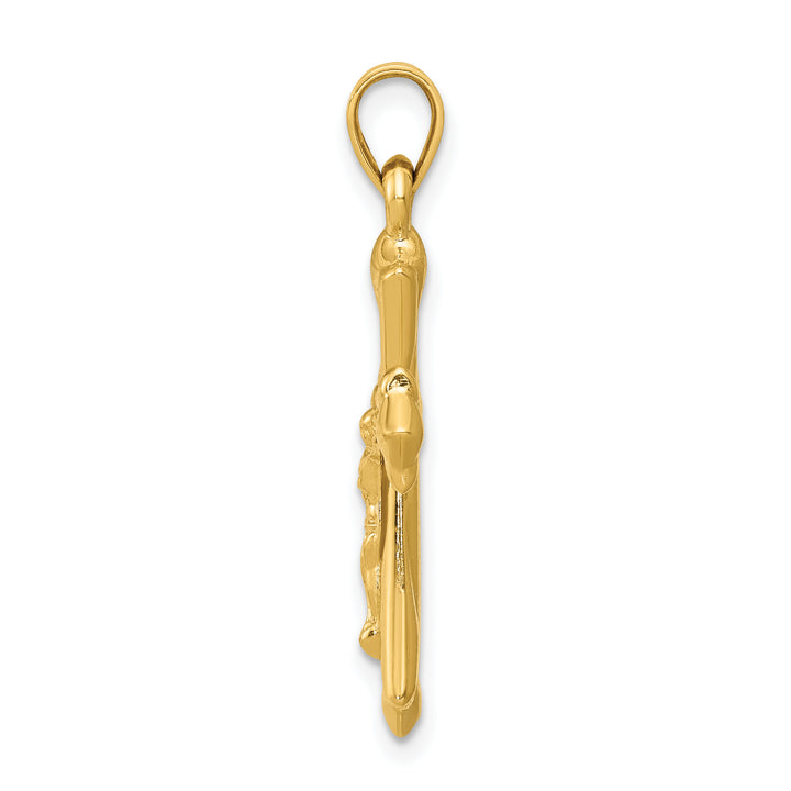 14K Reversible Crucifix Pendant