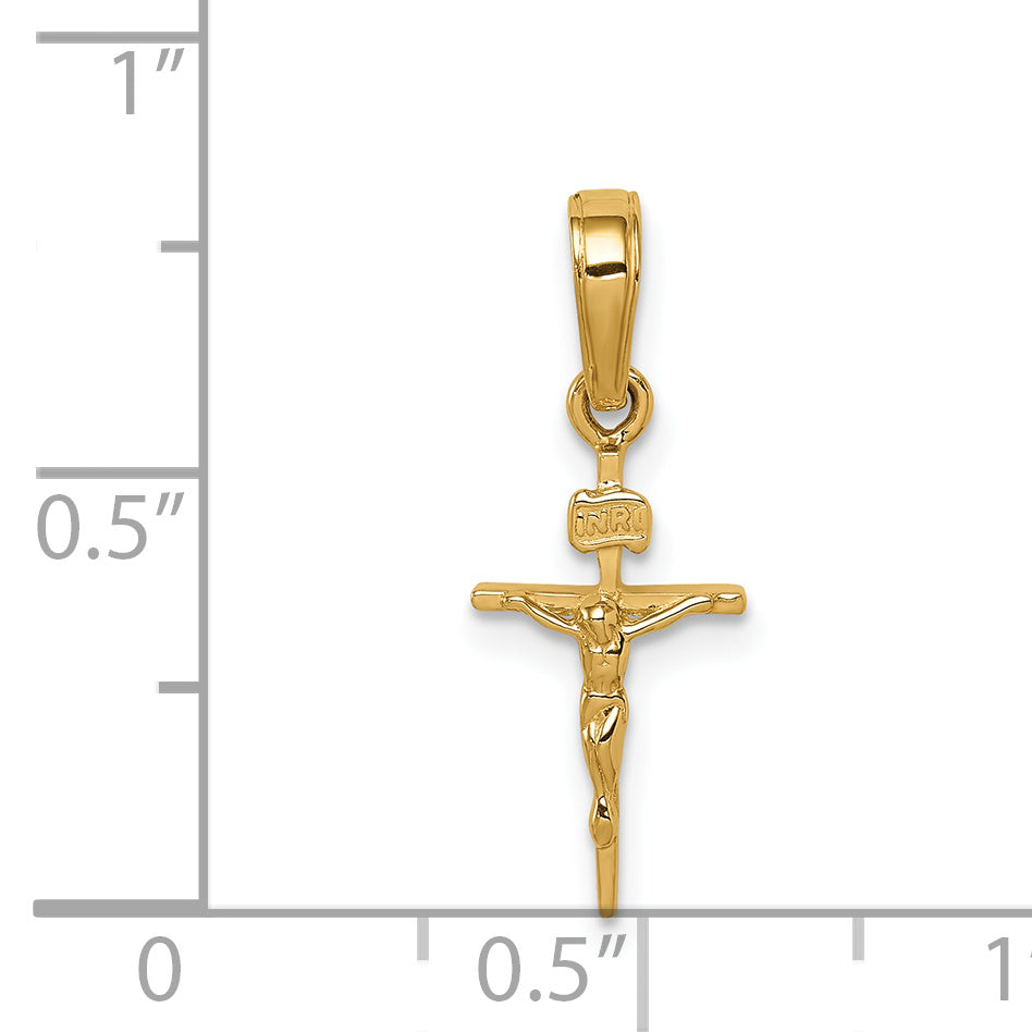 14k Small INRI Crucifix Pendant