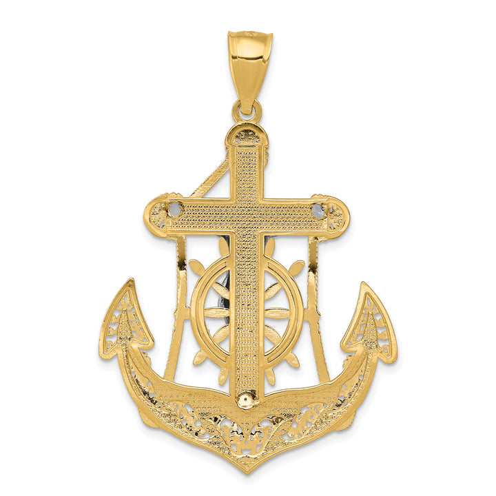 14k Two-tone Mariners Crucifix Pendant