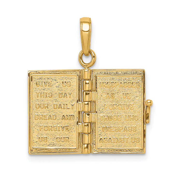 14K  3D Lords Prayer Bible Pendant