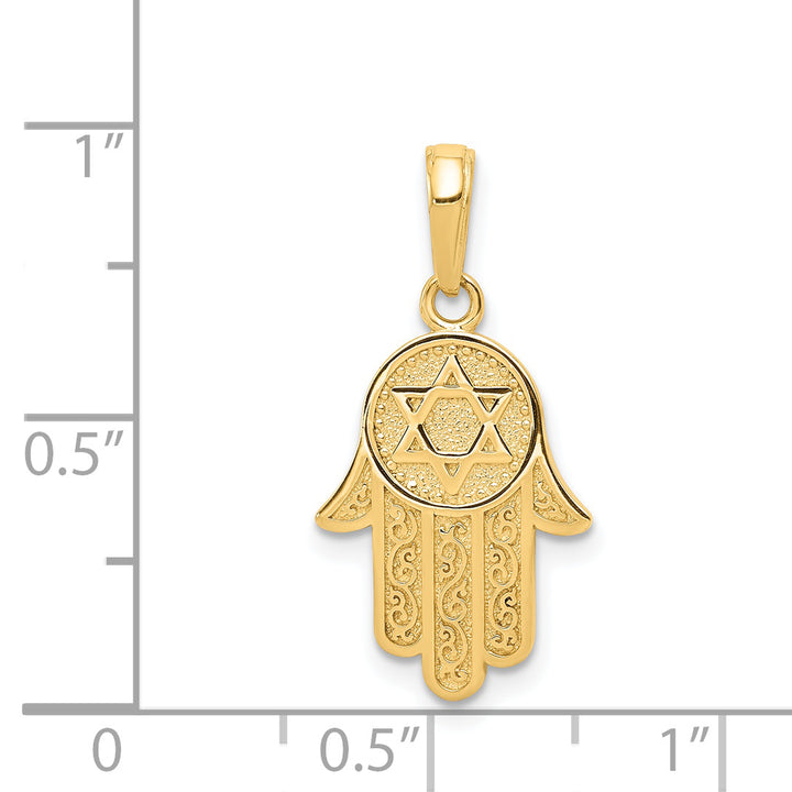 14k Jewish Hand of God w/Star of David Pendant