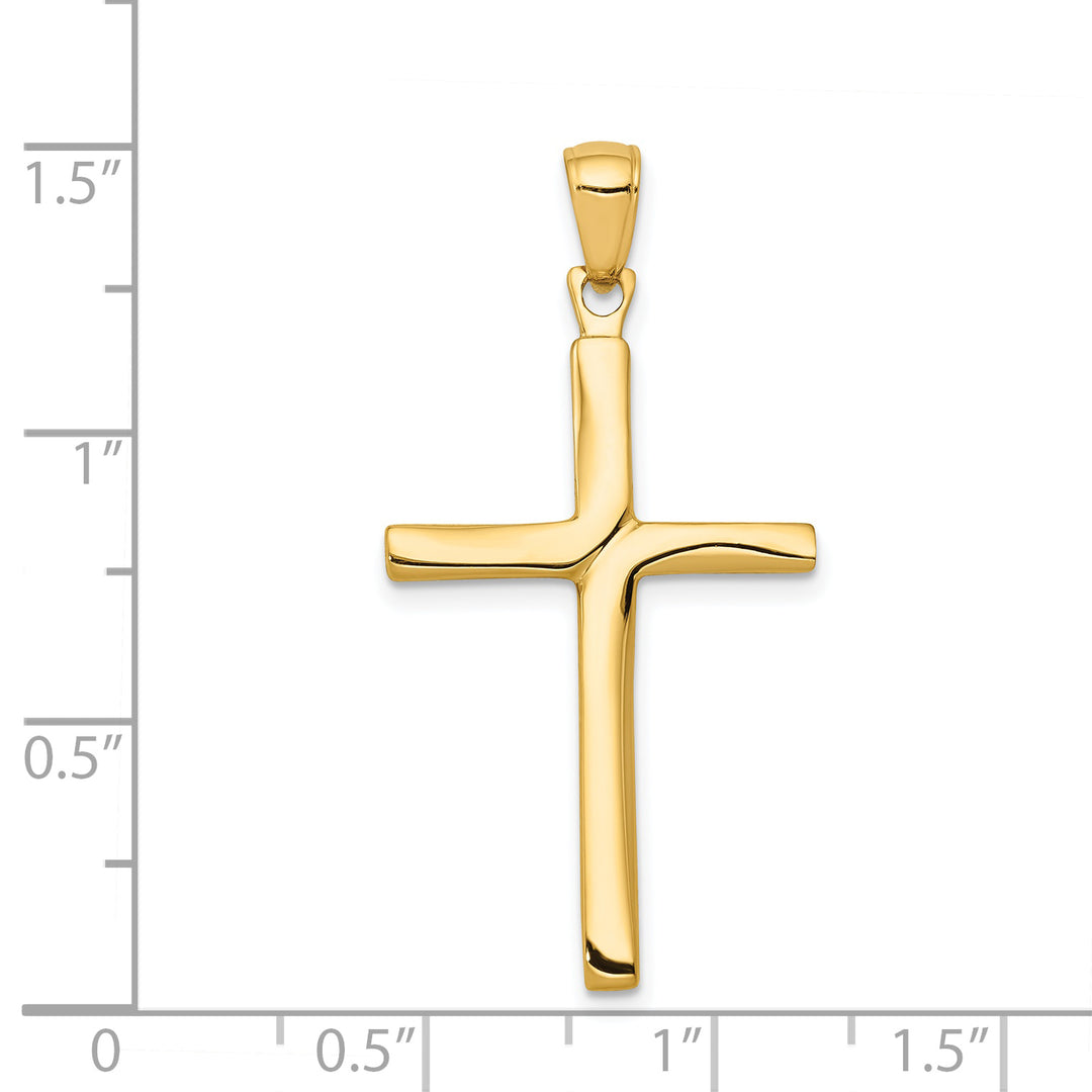 14K Satin Finish Accent Stick Cross Pendant
