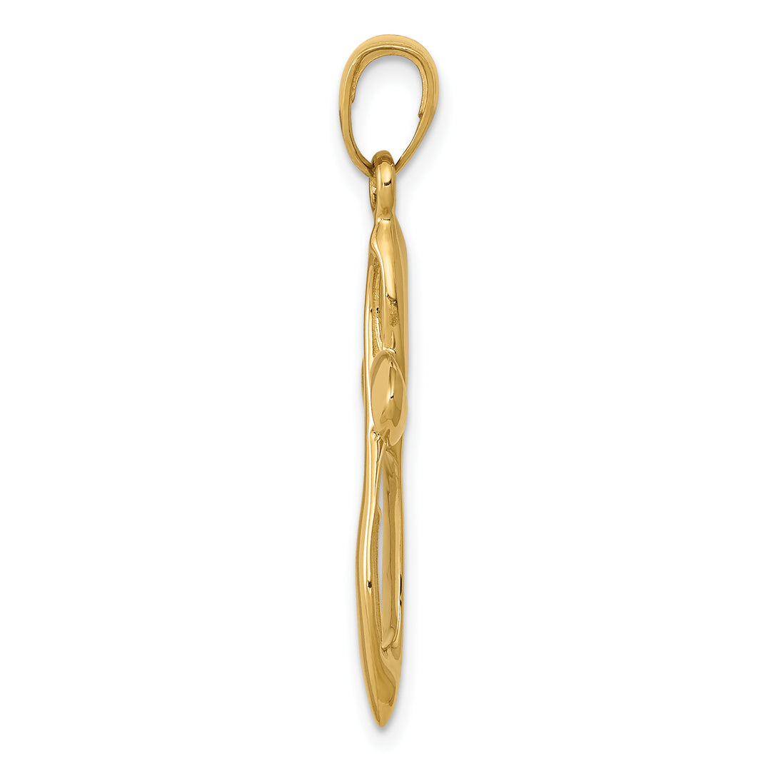 14K Polished w/Satin Figure 8 Cross Pendant