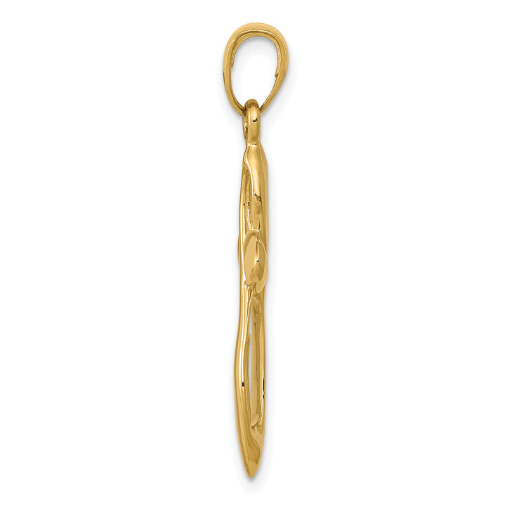 14K Polished w/Satin Figure 8 Cross Pendant