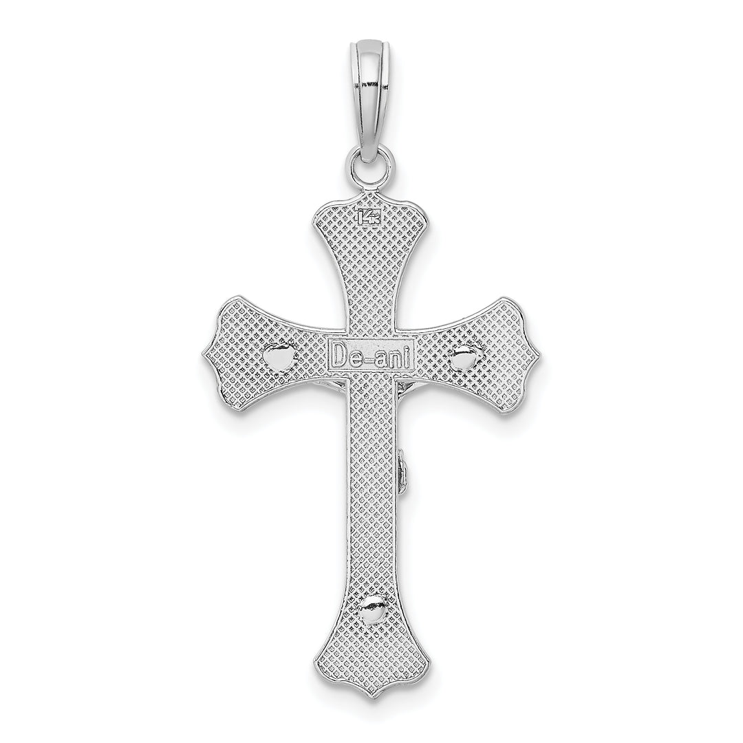 14K White Gold Crucifix Pendant