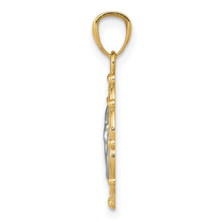14k w/Rhodium Angel Pendant