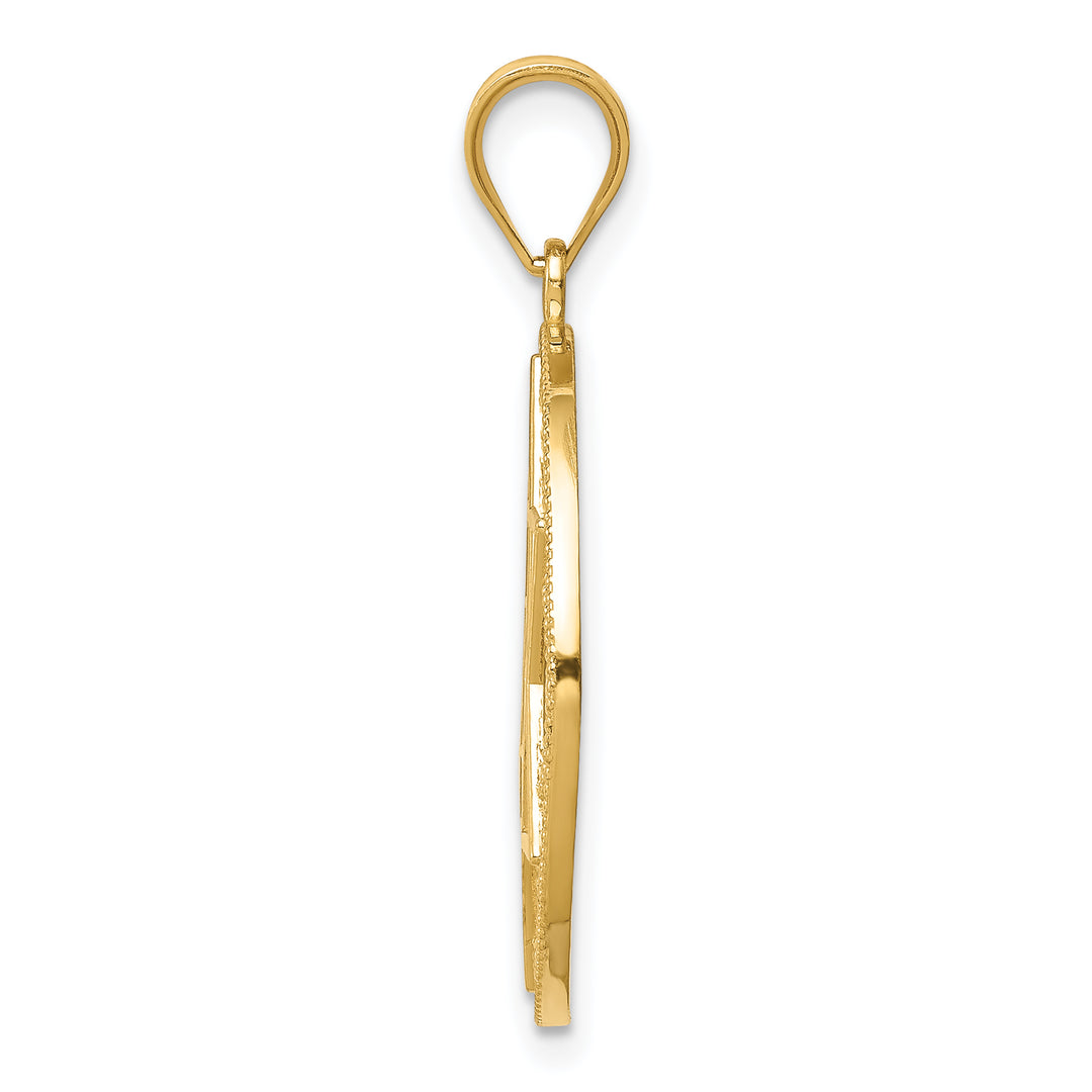 14k Star of David Circle Pendant