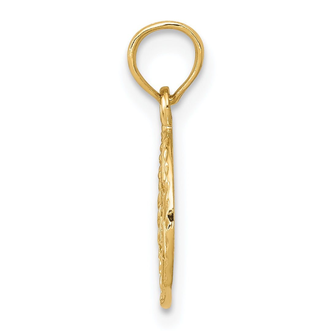 14K Star of David in Circle Frame Pendant