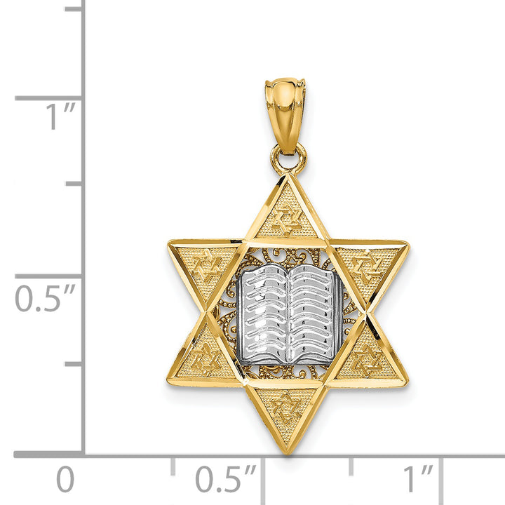 14k Two-tone Star of David Reversible Pendant